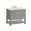 James Martin Vanities Breckenridge 36in Single Vanity, Smokey Celadon w/ 3 CM Arctic Fall Top 330-V36-SC-3AF